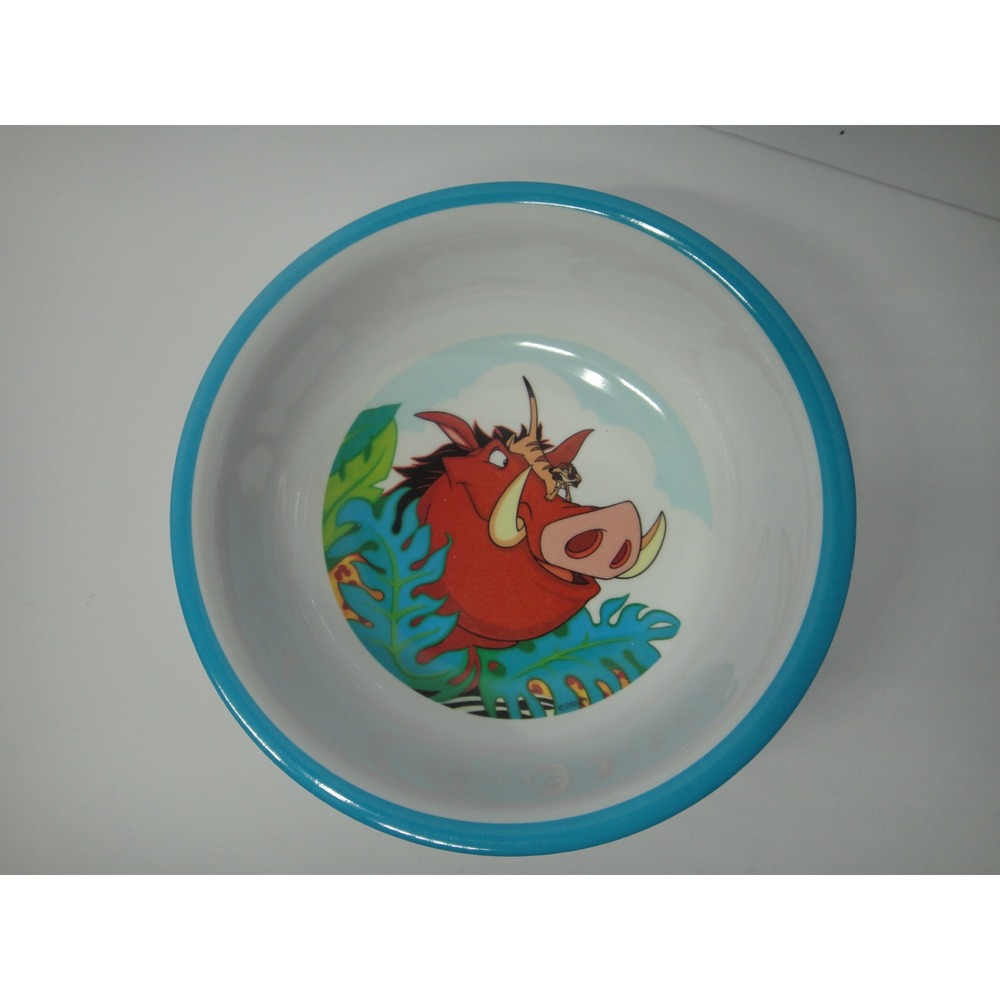 Zak Designs Disney Lion King Pumbaa Timon Melamine Bowl Blue Rim 5.5 Inch VTG